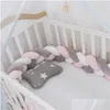 Bed Rails 100Cm Bed Braid Knot Pillow Cushion Bumper For Infant Kids Crib Protector Cot Room Decor Anti-Collision 29 Drop Delivery Bab Dhduc