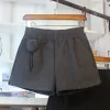 Shorts femmes automne et hiver taille haute élastique en laine Ropa Mujer