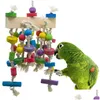 Other Bird Supplies Toys Colorf Parrot Chew Natural Wooden Birds Perch Climbing Hanging Chewing Swings Cage Toy Pet Game Dr Homefavor Dhgz8