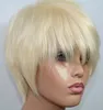 Vancehair 613 blonde Vollhaar-Perücken aus Echthaar, kurz, Pixie-Schnitt, geschichtete Bob-Perücken aus Echthaar 6891439