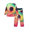 Vêtements de nuit pour hommes Pyjamas Hommes Coloré Furet Sommeil Mignon Animal Imprimé 2 Pièces Ensemble Décontracté À Manches Longues Kawaii Surdimensionné Costume À La Maison