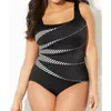 Sexy 5XL Large Size Closed Swimwear 2024 Push Up Bodysuit Women Plus Swimsuit Beachwear Female Bathing Suit Pool 240219