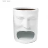 Canecas comer bolo copo rosto caneca rosto cerâmica xícara de café rosto biscoito copo dos desenhos animados t240306