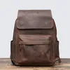 Backpack Vintage Leather Men's Large Capacity 15.6 Inch Laptop Bag Crazy Horse Retro Travel School Mochilas