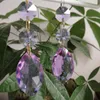 Lustre de cristal camal 2 peças ligth roxo 38mm pingentes em forma de olho de cavalo com contas octagonais de 14mm suncatcher guirlanda peças de iluminação