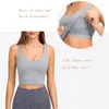 Yoga Outfit Femmes Sports Soutien-gorge Serré Gym Crop Top Gilet Antichoc Avec Coussin De Poitrine Haute Résistance Vêtements De Fitness