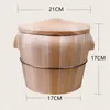 Plates Kitchen Tool Portable Natural Wooden Steaming Rice Bucket With Lid Steamed Barrel Canteen Restaurant Steamer