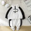 Jungen Mädchen Kleidung Set Kinder Zweiteilige Langarm Smile Trainingsanzug für Kinder Set Kleidung Frühling Herbst Neue Sport Anzug