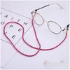 Sunglasses Frames 79 Lanyard Strap Necklace Braid Leather Eyeglass Glasses Chain Beaded Cord Reading Eyewear Accessories Drop Delive Dh7Sr