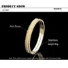 Bangle Fashion Luxury Zircon Crystal Woman Jóias de noiva cheias em torno de Mirco pavimentou a pulseira dourada de Dubai para a MS Hand