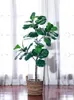 Decorative Flowers Ficus Lyrata Tree Simulation Greenery Potted Indoor Living Room Showcase Floor-Standing Decorations Fake Trees Bonsai