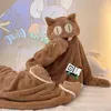 Women's Sleepwear Women Pajamas Night Dress Cartoon Sea Lion Funny Nightgown Robes Femme Household Winter Thick Hooded Night-robe Soft Warm