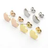 Stud Marque Oreille Stud Boucle D'oreille Simple Femmes Coeur Boucles D'oreilles Designer Classique Titane Plaqué Or Boucle D'oreille Bijoux 240306