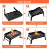 BBQ Grills Folding Portable Barbecue Charcoal Grill rostfritt stål Mini Barbecue Tool Set för utomhus matlagning Picknickstrand Q240305