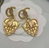 Stud CHANNEL Letter Earrings Studs Women Simple Designer Rhinestone Ear Jewelry Lucky Gold White K Color 925 240306