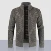 Herensweaters Herfst Winterjas Herenjassen Effen Slim Fit Dikke Fleece Casual Stand Kraag Rits