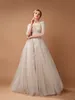 Classic A Line Women Wedding Dress V Neck Long Sleeves Bridal Gowns Lace Appliques Sweep Train Dress Custom Made vestidos de novia