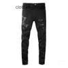 Denim Amirs Jeans Designerhose Mann Herbst 8560 Fashion Am Stickerei Cobra Big Hole Schwarz Distressed Slim Fit Herren VO2I