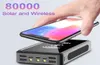 80000mAH Kablosuz Güneş Enerjisi Bankası Taşınabilir Telefon Hızlı Şarj Harici Şarj Cihazı Yedek Pil Powerbank 4 USB LED aydınlatma x8959790