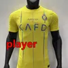 23 24 Al Nassr FC Soccer Jerseys Ronaldo 2023 2024 Accueil Jaune Extérieur CR7 Gonzalo Mane Martinez Talisca FANS Player Version Hommes Kit Football Shiirt Al-Nassr