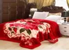 Camada dupla inverno engrossar raschel cobertor de pelúcia ponderado para cama de casal quente pesado fofo macio flores impressas cobertores de lance 206890103