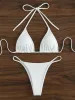 Conjunto de biquinis fio dental 2023 feminino sexy triângulo maiô brasil tong banho feminino acolchoado maiô beachwear verão