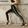 Leggings BIVIGAOS Korean Thin Modal Workout Leggings Pants High Stretch Parallel Bars Printed Black Sport Leggings Women Sexy Leggings