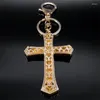 Schlüsselanhänger Luxus Mode Strass Kreuz Charms Metall Schlüsselanhänger Legierung Kristall Auto Tasche Zubehör Ring Jesus Christian Schmuck