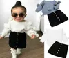 Citgeett Fall Autumn 2PCS Toddler Kids Baby Girl Tops Mini spódnica stroje Sweter Ubrania