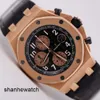 Классические наручные часы Тактические наручные часы AP Epic Royal Oak Offshore 26470OR Мужские часы с черным лицом Хронограф из розового золота 18 карат Автоматические механические швейцарские часы Название Wa