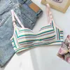 Bras Women Rainbow Stripes Bra Codziennie miękki elastyczny oddychający push -up nie płynny vintage zebrany bieliznę z top bielizna