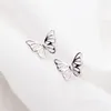 Stud Earrings Hollow Butterfly Sweet Creative Fresh Silver Color Temperament Personality Trendy Female SEA174