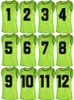 12 PCS Numbered Soccer Practice Jerseys Scrimmage Vests Sports Pinnies Football Team Training Bibs For Adlut Children Kids 240301