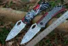 New A2298 BK Folding Knife 3Cr13Mov 3D Pattern Drop Point Blade Steel Handle Outdoor Camping Hiking Fishing EDC Pocket Knives