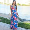 Casual Dresses Fashion Boho Print Dress for Women Sexy V Neck Camisole Sleeveless Long 2024 Spring Summer Beach Holiday Sundress Female