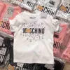 T-shirts Kids Letters JACKET Design T-shirts Short Sleeve Tees Boys Girls Children Colorful Embroidery Pattern T-shirts Pullover 90-150cm 240306