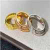 High version T double T full diamond ring female V gold ins wind burst style all match personality European and American fashion ring generation