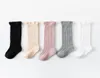 100 pair Baby Tube Ruffled Stockings Girls Boys Uniform Knee High Socks Infants and Toddlers Cotton Pure Color 03T5829099