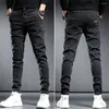 Jeans jeans primavera estate nera grigio da carico streetwear jogger pantaloni battiti harem jean pantaloni