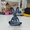 Dekorativa föremål Figurer Harts Animal Meditation Sphinx Cat Ornaments Zen Creative Garden Home Decoration Harts Crafts T240306