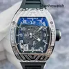 Ekscytujący zegarek fajny zegarek RM RM010 Automatyczny zegarek mechaniczny RM010 Zewnętrzny pierścień z wydrążonym wybieraniem Diamentu z kwadratowym diamentowym