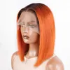 Hair Wigs Straight Bob Wigs Orange Omber Color Straight Short Bob 613 Blond Human hair Lace Wig Lace Front Human Hair Wig For Black Women 240306