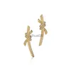 Stud s925 plata encantador bowknot diseñador aretes brillante cristal dulce amor lindo aretes aretes aretes joyería de marca de lujo 240306