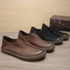 Schoenen echt 624 Walking Leather Lederen Casual Slackers Soft TPR Soles Surface Bean Outdoor Camping Travel Boots Sneakers 41485