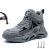 Sapatos de segurança masculinos leves respiráveis tênis de trabalho indestrutíveis sapatos de proteção anti-esmagamento botas de segurança anti-punctura 240220