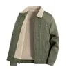 Mäns jackor Mens Spring New Deer Skin Plysch Jackets med plysch och förtjockade arbetskläder jackor mångsidiga och trendiga män bär jackor