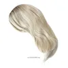 Hair Wigs Synthetic Platinum Blonde Wig for Women Natural Soft Straight with Dark Root Ombre Female Cosplay Party 240306
