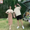 Dress Matching Couple Clothes 2023 Holiday Honeymoon Summer Outfits Date Girls Boyfriend Female Male Lovers Two Piece Dress Sets