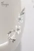 Thaya White Cherry S925 Silver Earrings Flower Round Cuff Earring for Women Elegant Fine Jewelry 2207129500046