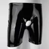 MENS SEXY OPEN CROTACH SHINY CASIAL LÄDER PANTER FÖR SEX GLOSSY PVC LATEX CROTSLESS LEATHER BOXER Male Erotic Bottom Underwear 240227